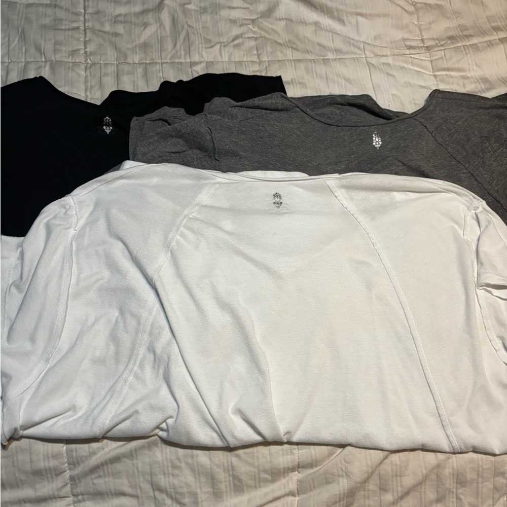 Fp movement oversized 3 shirts black white and gray size medium